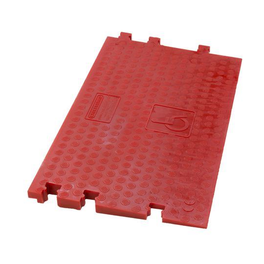 Red Modulo cable protector section, three-quarter view